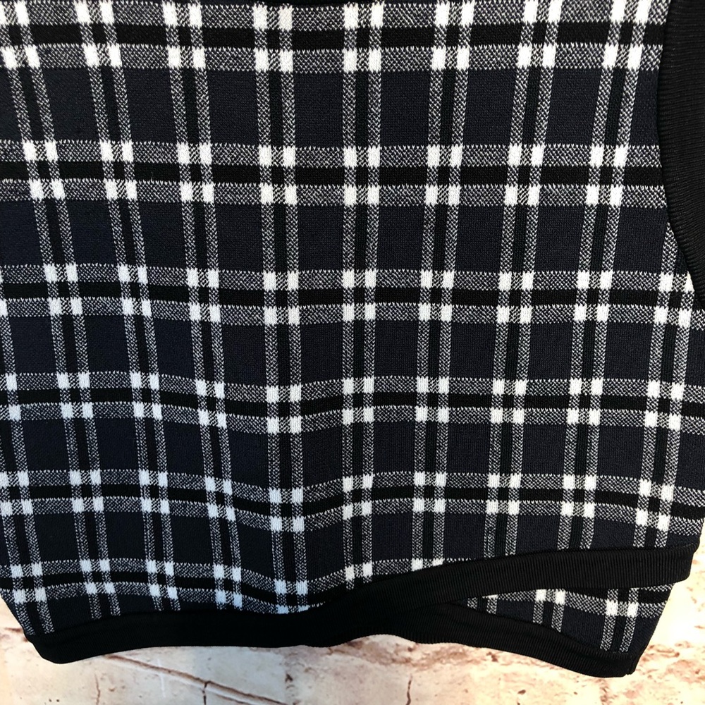 NWT A.L.C. Nat Plaid Crisscross Crop Top shirt - Picture 5 of 8